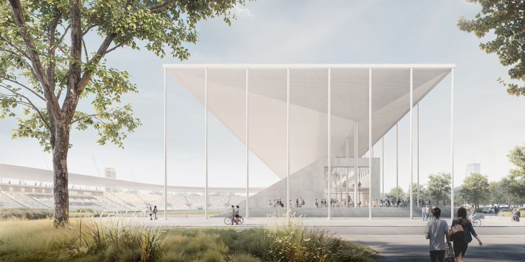 Skra Stadium / Warsaw, Poland <br>Architect: <a target='_blank' href='https://jskarchitekci.pl/'>JSK Architekci</a>